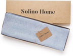 Solino Home Linen Cloth Placemats Set of 4-100% Pure Linen Chambray Blue Placemats 14 x 19 Inch - Athena - Winter, New Year