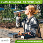Blockhütte Stainless Steel Lunch Box I 27oz I with free sealing I Bento Box 3 Compartments, Leak-Proof Food Containers, Metal Lunchbox for Travel & Work, Eco-Friendly Meal Storage Solution