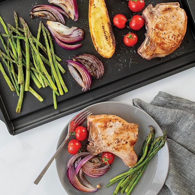Nordic Ware 2 Burner Backsplash Griddle, Nonstick