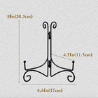 SVENJBB Black Iron Plate Stand, 8 Inch Plate Holder for Display, Small Metal Plate Display Stands for Cookbook, Picture Frame, Photo, Decorative Plates (8 Inch, 2 Pack)