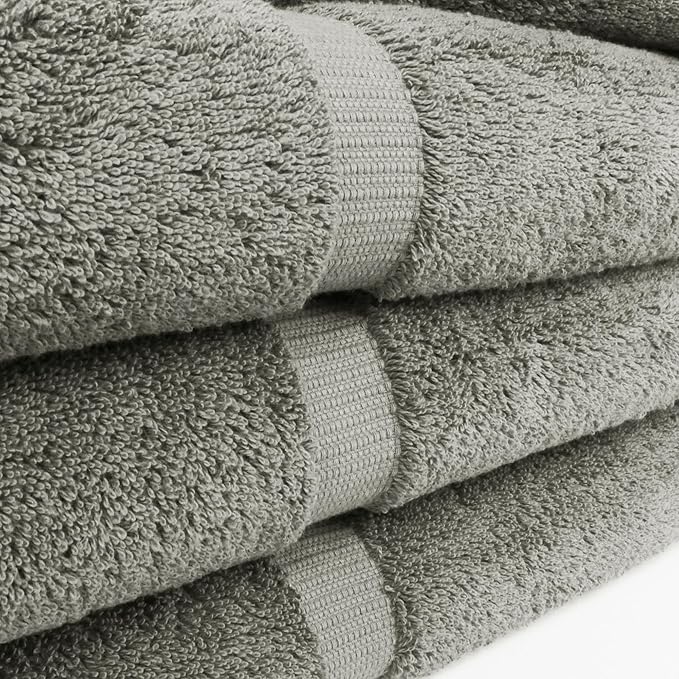 Chakir Turkish Linens | Hotel & Spa Quality 100% Cotton Luxury Turkish Towels | Soft & Absorbent (30x60 Inches Extra Large Bath Towels, Set of 4 - Gray)