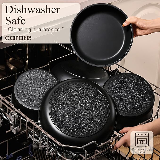 CAROTE 33pcs Pots and Pans Non Stick, Cookware Sets Detachable Handle, Induction Kitchen Pots and Pans,NonStick Cooking Set, Oven/Dishwasher/Fridge Safe, Space Saving