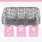 PLASTICPRO Aluminum Foil Muffin Pans Reusable and Disposable, Holds 12 Mini Cupcakes/Muffin foil Pan Pack of 50
