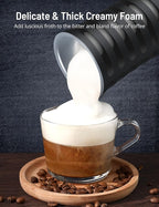 Electric Milk Frother, Paris Rhône 4-in-1 Milk Steamer and Frother, Hot & Cold Foam Milk Warmer with Temperature Control, Auto Shut-Off Frothers for Coffee, Latte,Macchiato, Cappuccino