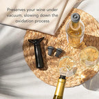 Vacu Vin Wine Saver Concerto - Black - 1 Pump 2 Stoppers - Wine Stoppers for Bottles with Vacuum Pump - Reusable - Made in the Netherlands