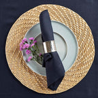 Solino Home Navy Blue Linen Napkins Set of 4 - 100% Pure Linen Dinner Napkins 20 x 20 Inch for Holiday, Winter, New Year - Fete