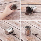 Coffee Dosing Cup 54mm, Espresso Coffee Dosing Cup, Stainless Steel Dosing Cup Compatible with All 58mm Portafilter,Coffee Powder Cup, Coffee Powder Feeder (1, Silver, 54mm)