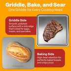 Baking Steel Mini Griddle (11.5"x11.5"x3/8") - Flat Top Griddle for Stovetope, Grill, and Oven Use - Pre-Seasoned, Naturally Non-Stick Surface & Crack-Proof