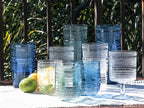 Beaded 15.6 oz Durable Acrylic Double Old Fashioned Drinking Glasses, Shatter-Resistant and Dishwasher-Safe Indoor/Outdoor Drinkware for Scotch, Bourbon, Cocktails - Clear - Set of 6