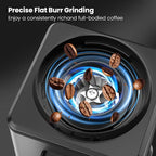 Home Coffee Grinder, Conical Burr Grinder with 25 Settings, 60-Second Timer, Stainless Steel, Anti-Slip Base, Anti-Static, Easy to Clean
