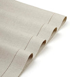 D'Moksha Homes Linen Placemats Set of 6 - Classic Hemstitch Natural Placemats 14 x 19 Inch - 100% Pure Linen Table Mats for Valentines, Holiday, New Year - Handcrafted and Machine Washable