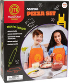 MasterChef Junior Pizza Cooking Set - 5 Pc Kit Includes Real Cookware for Kids w Recipes, Board, Roller - Make Homemade Pizza, Birthday