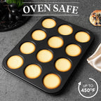 Tiawudi Mini Fluted Tube Cake Pan, 12 Cavity Baking Pan, Non-stick Baking Mold for Cupcakes, Donuts, Cornbread, Brownies, Jellies, Set of 2