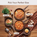 SENSARTE Nonstick Frying Pan Skillet, Non Stick Omelette Pan, Healthy Stone Cookware Chef's Pan PFOA Free, Toffee Brown (9.5 Inch)