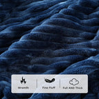 Electric Heated Blanket Queen Size - 84"x90", Soft Flannel Heating Blanket, 10 Heating Levels, 1-12 H Auto Shut Off, Dual Controllers, Breathable Warm and Washable for Bed, Navy Blue
