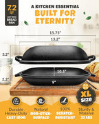 CRUSTLOVE Cast Iron Bread-Pan with Lid - incl. Sourdough Bread Baking Supplies - like Banneton Bread-Proofing Basket - 7.2QT Bread-Oven Dutch, Oven for Bread-Baking Cast Iron Pan Scoring Tool Lame Kit
