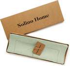 Solino Home Linen Cloth Placemats Set of 6-100% Pure Linen Hemstitch Sage Green Placemats 14 x 19 Inch - Classic Hemstitch Table Place Mats for Winter, New Year