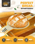 CRUSTLOVE Silicone Bread Sling for Dutch Oven – Non-Stick Sourdough Sling & Baking Mat – Reusable & Easy to Clean – Heat Resistant to 480°F – Silicone Sourdough Sling for Artisan Bread Baking Supplies
