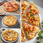 Pizza Pan Set of 3pcs, Aluminum Pizza Screen, Metal Pizza Tray for Oven Kitchen Baking Home Restaurant, Dishwasher Safe (12inch-6pcs)