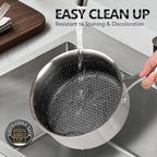MICHELANGELO Triply Stainless Steel Pot Set, Hybrid Nonstick Saucepan Set with Lids, Induction Compatible Heavy Duty Sauce Pan 1QT & 2QT & 3QT, Honeycomb Interior, Dishwasher Safe Cookware - 6 Piece