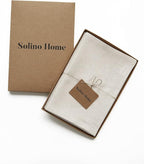 Solino Home Linen Cloth Napkins Set of 4-100% Pure Linen Light Natural Dinner Napkins 20 x 20 Inch for New Year - Athena, Handcrafted and Machine Washable