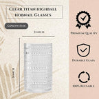 Khen Plastic Hobnail Drinking Highball Glasses Set of 6 Clear Color Cups 14oz, Shatterproof & Unbreakable Acrylic Beaded Design, BPA-Free, Dishwasher Safe Indoor/Outdoor Drinkware Water, Cocktails