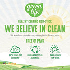 GreenLife Soft Grip Healthy Ceramic Nonstick, 11" Griddle Pan, PFAS-Free, Dishwasher Safe, Gray