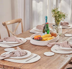 Placemats Set of 6 Oval – Woven Boho Farmhouse Table Mats for Dining Table for 6, Kitchen Decor, Washable and Handmade Rustic Table Accessories (16 * 12 Plus 6 Coasters, Off White)