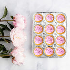 PLASTICPRO Aluminum Foil Muffin Pans Reusable and Disposable, Holds 12 Mini Cupcakes/Muffin foil Pan Pack of 50