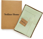 Solino Home Linen Cloth Napkins Set of 6-100% Pure Linen Sage Green Dinner Napkins 20 x 20 Inch for Winter, New Year - Classic Hemstitch, Handcrafted and Machine Washable