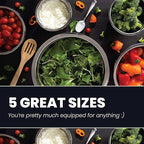 WHYSKO Stainless Steel Mixing Bowl Set, 10 Piece Stainless Steel Mixing Bowls with Lids Set for Food Prep Storage and Serving, Dishwasher Safe for Kitchen Baking Cooking, Red