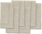 Solino Home Natural Linen Napkins Set of 6-100% Pure Linen Hemstitch Dinner Napkins 20 x 20 Inch for Holiday, New Year - Classic Hemstitch