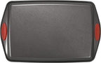 Rachael Ray Nonstick Bakeware with Grips includes Nonstick Bread Pan, Baking Pan, Cake Pans and Cookie Sheet / Baking Sheet - 5 Piece, Gray with Red Grips