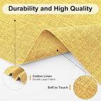 Homaxy Cloths Placemats for Dining Table Set of 8, Heat Resistant Washable Cotton Linen Blend Table Mats, Ideal for Kitchen Party Dining Decoration, 13" x 19", Mustard Yellow