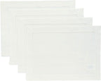 Solino Home Linen Placemats Set of 4 - Classic Hemstitch Ivory Placemats 14 x 19 Inch - 100% Pure Linen Table Mats for Holiday, New Year