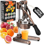Zulay Kitchen Cast Iron Juicer - Easy-to-Clean Heavy-Duty Manual Juicer, Professional Citrus Juicer - Stainless Steel Lemon Squeezer - Manual Citrus Press & Orange Squeezer - Orange Juicer (Copper)