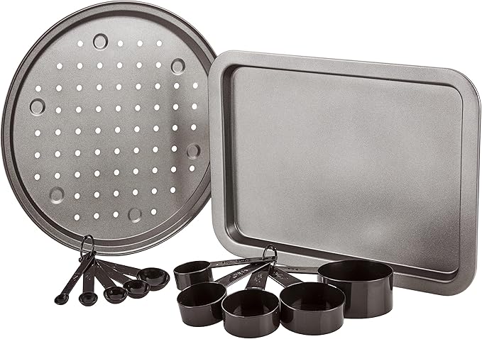 Gibson Home Back to Basics Nonstick Aluminum Cookware Set, 59-Piece, Black
