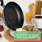 T-fal Specialty Nonstick Handy Pot with Glass Lid 3 Quart Oven Safe 350F Cookware, Pots and Pans, Dishwasher Safe Black