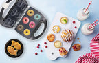 Mini-Donuts Maker, Mini-Pie and Quiche Maker, Taiyaki Maker – NEW 3 in 1 Three Slices Detachable Dessert Maker by StarBlue – White AC 110-120V 50/60Hz 700-800W