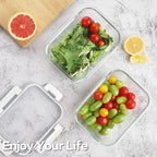 10 Pack Borosilicate Glass Meal Prep Containers with Locking Lids, Glass Food Storage Containers Set, Airtight Lunch Bento Boxes, BPA-Free & Leak Proof, 36oz & 14oz, Freezer, Oven Safe-White