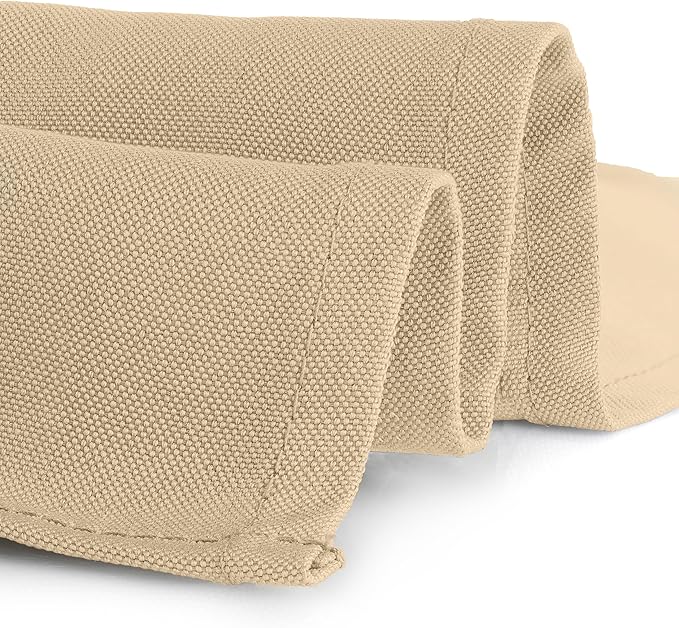 Gee Di Moda Rectangle Tablecloth - 60 x 84 Inch Beige Table Cloth for 5 Foot Rectangle Tables - Heavy Duty Washable Fabric - for Holiday Party, Dinner, Weddings, Baby Shower & Events