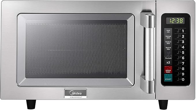 Midea Equipment 1025F1A Countertop Commercial Microwave Oven with Touch Control, 1000W, Stainless Steel, .9 CuFt