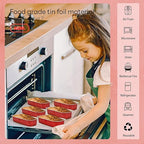 NPLUX 50 PACK Mini Cake Pans with Lids and Spoons, Rectangular Aluminum Foil Bread Pan, Mini Loaf Pans and Food Containers with Lids(Red, 6.8oz)