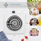 AROMA® 6" Single Burner Hot Plate, Compact & Portable with Temperature Control, White (AHP-511)