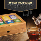 Personalized Tea Box with Custom Engraving - Bamboo Tea Bag Organizer with 8 Compartments, Acrylic Lid - Unique Mother’s Day Gifts for Mom, Grandma, Wife - Gift Idea for Tea Lovers (Tea Not Included)