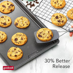 GoodCook PRO Large Baking Sheet Pan Nonstick Warp & Scratch-Resistant Dishwasher-Safe Carbon Steel Construction for Even Baking Oven Safe to 480°F, 11 x 17-Inch, Gray