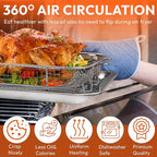 18.7" X 12.8" Extra Large Air Fryer Basket for Oven, Oven Air Fryer Basket and Tray Set With 30PCS Parchment Papers, Stainless Steel Air Fryer Pan and Crisper Tray for Frying Baking