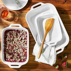 Staub Ceramic 3-pc Rectangular Baking Dish Set - White