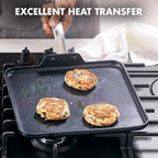 GreenPan Chatham Black Prime Midnight Hard Anodized Healthy Ceramic Nonstick, 11" Griddle Pan, PFAS-Free, Dishwasher Safe, Oven Safe, Black