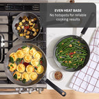 T-Fal Ultimate Hard Anodized Ceramic Nonstick 8 Piece Cookware Set, Oven Safe Up to 400°F, Dishwasher Safe, Pots and Pans Set, Includes Frying Pans, Saucepan, Cooking Utensils, Stone